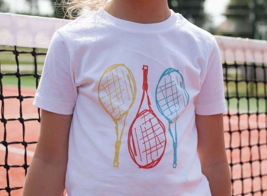 Kids Tennis Rackets White T-shirt