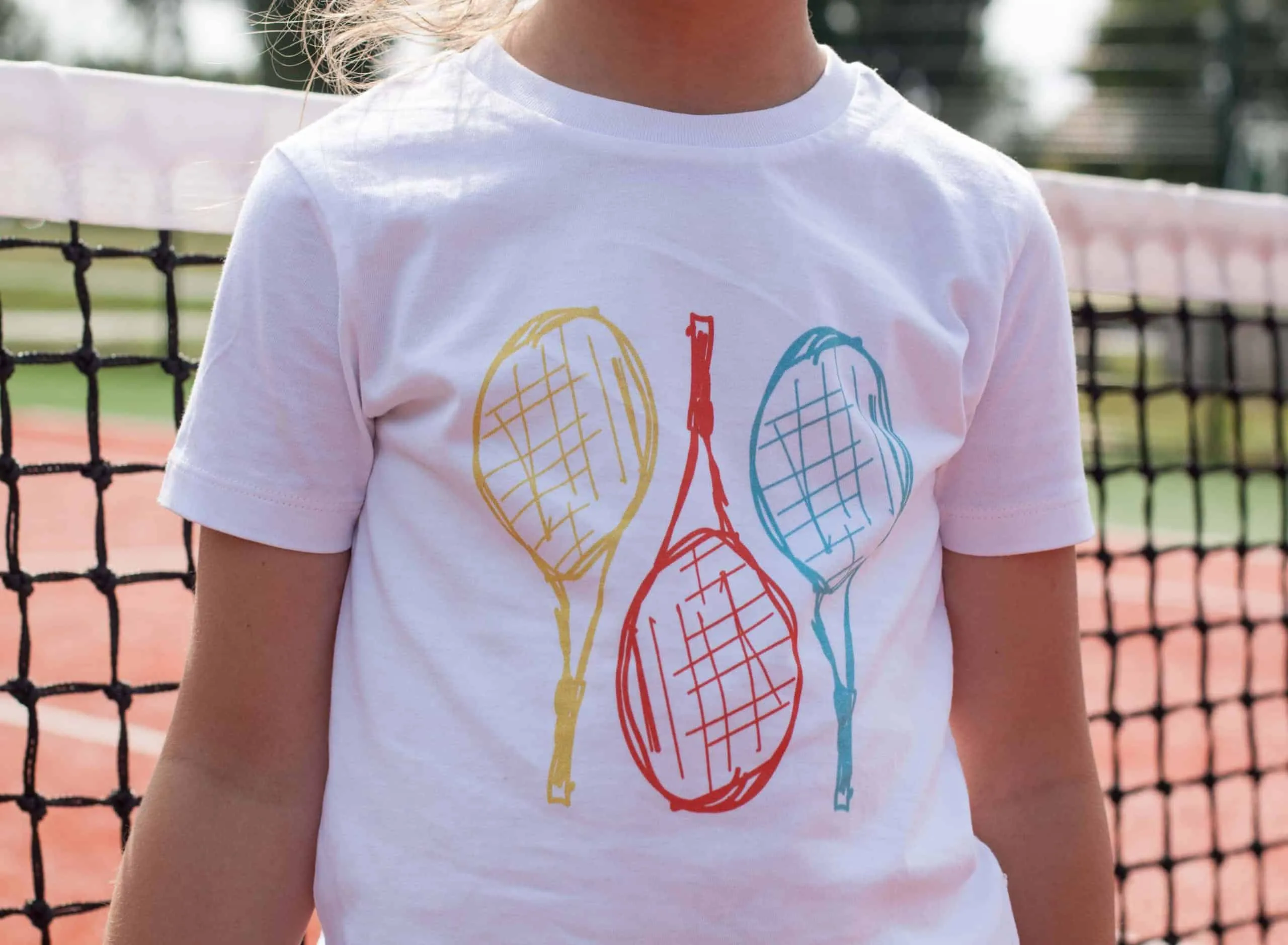 Kids Tennis Rackets White T-shirt