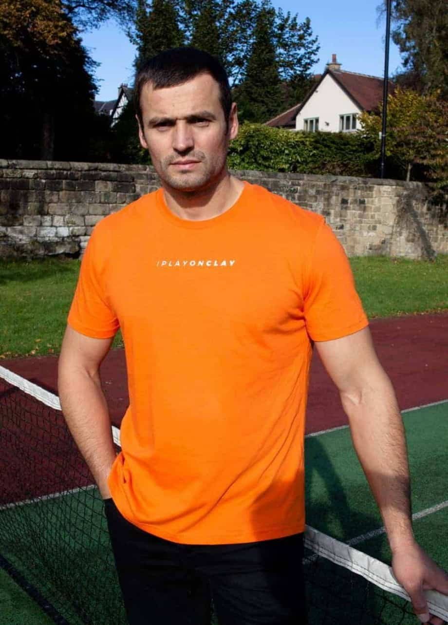 I Play On Clay Bright Orange T-shirt