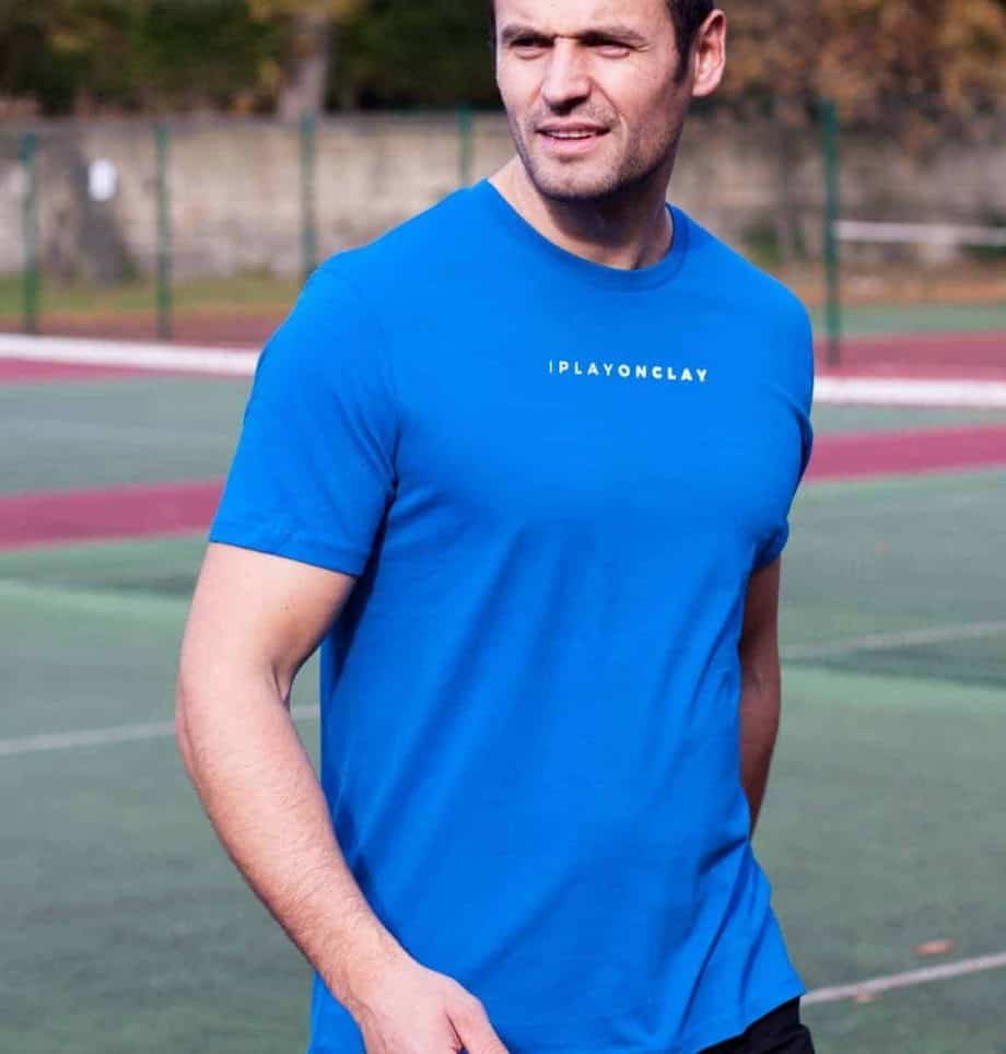 Casual tennis inspired t-shirt royal blue