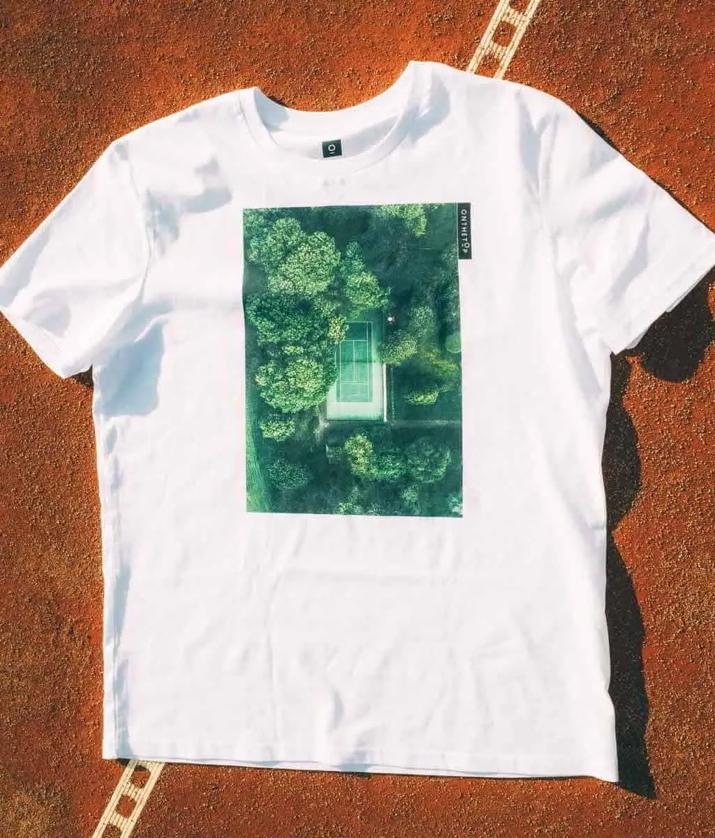 ON THE TOP | Tennis Inspired T-shirts Perfect Tennis Court White T-shirt