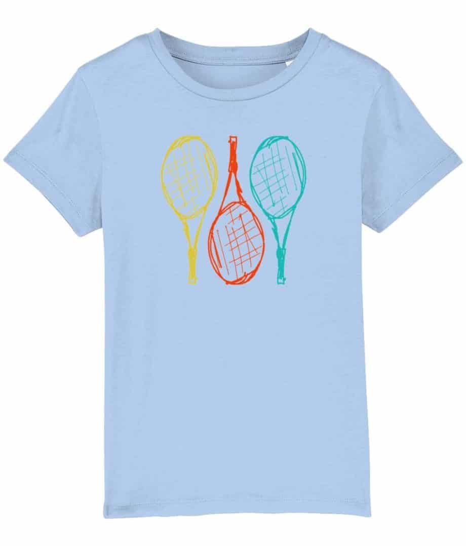 Kids Tennis Rackets Sky Blue T-shirt