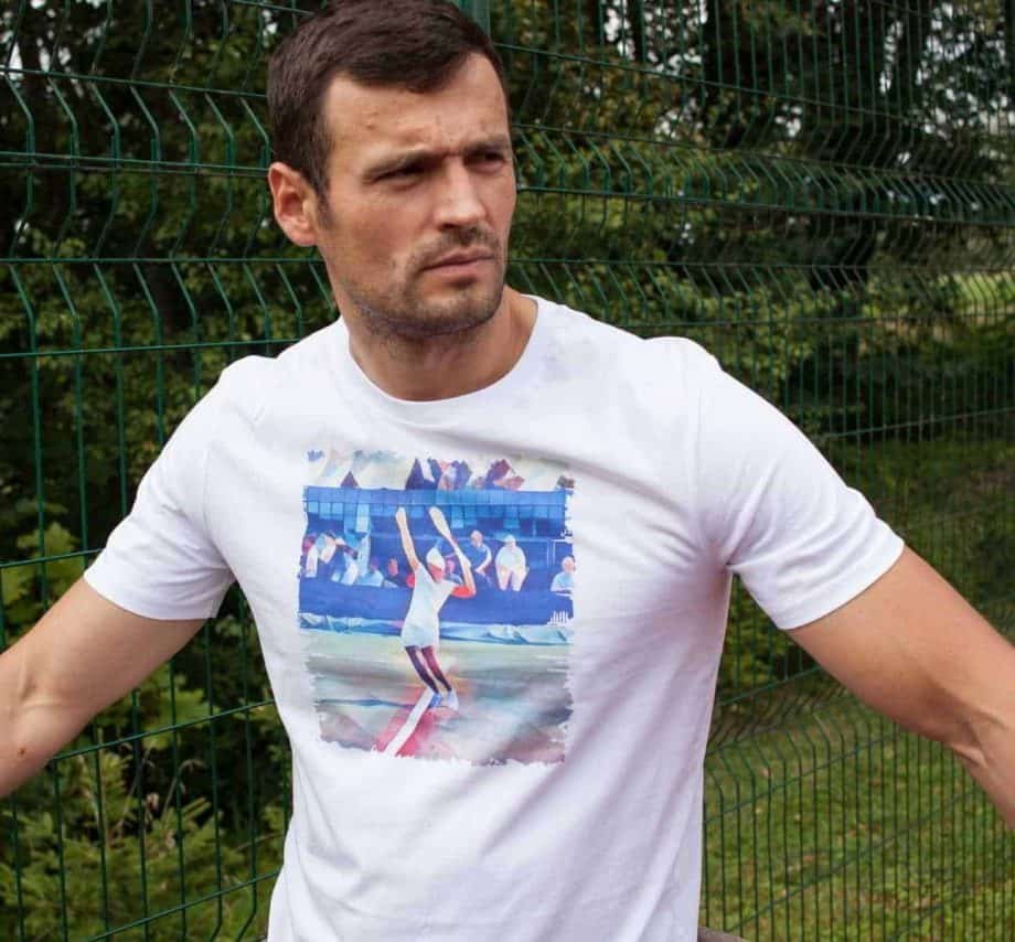 Tennis Serving White T-shirt