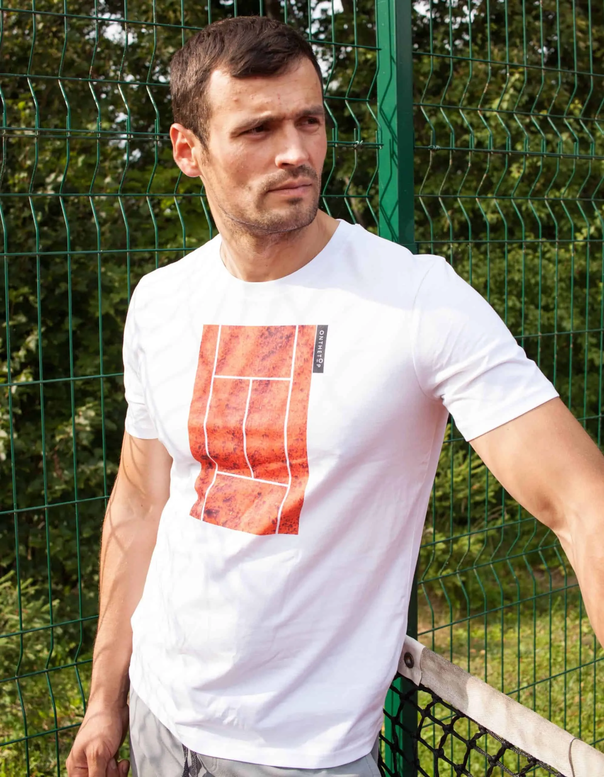 ON THE TOP | Tennis Inspired T-shirts Tennis Clay Court White T-shirt