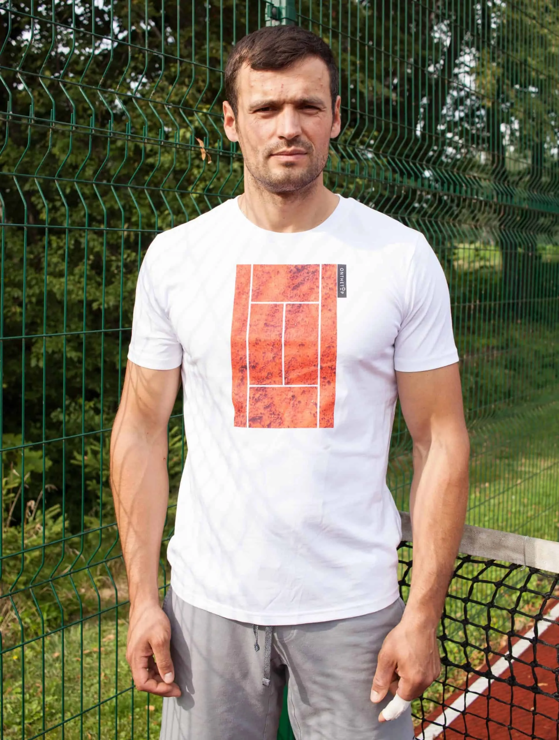 ON THE TOP | Tennis Inspired T-shirts Tennis Clay Court White T-shirt