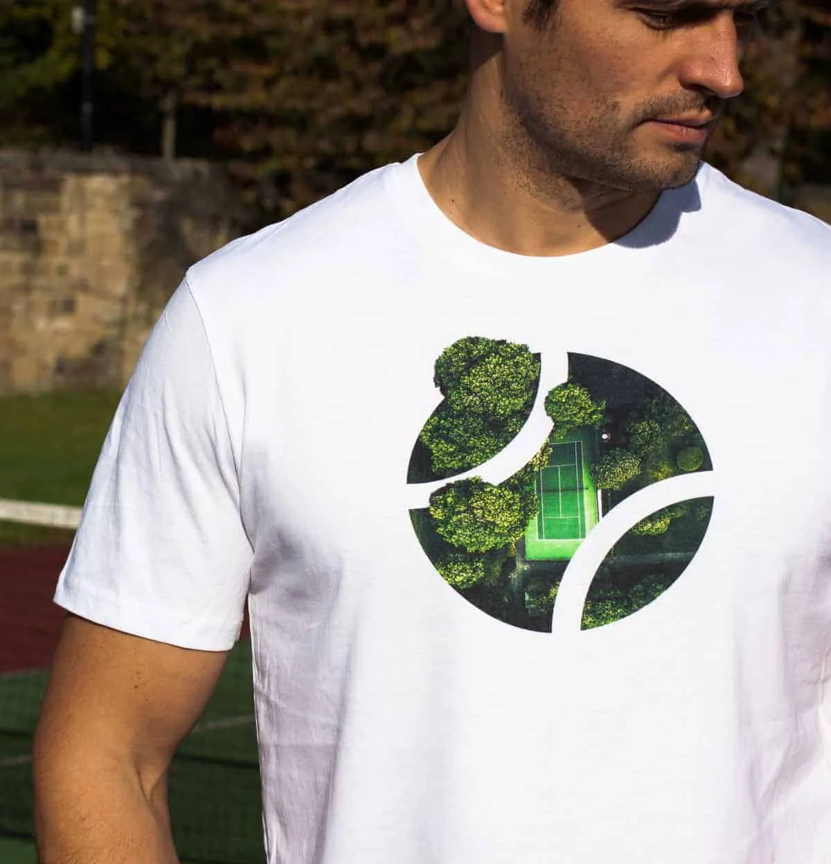 ON THE TOP | Tennis Inspired T-shirts Tennis Court In a Ball White T-shirt