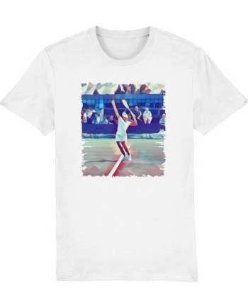 Tennis Serving White T-shirt