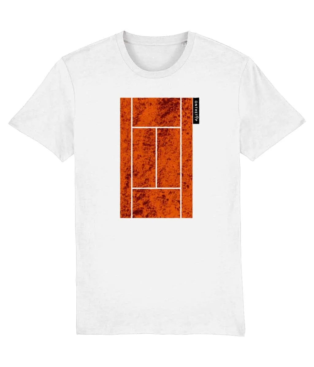 ON THE TOP | Tennis Inspired T-shirts Tennis Clay Court White T-shirt