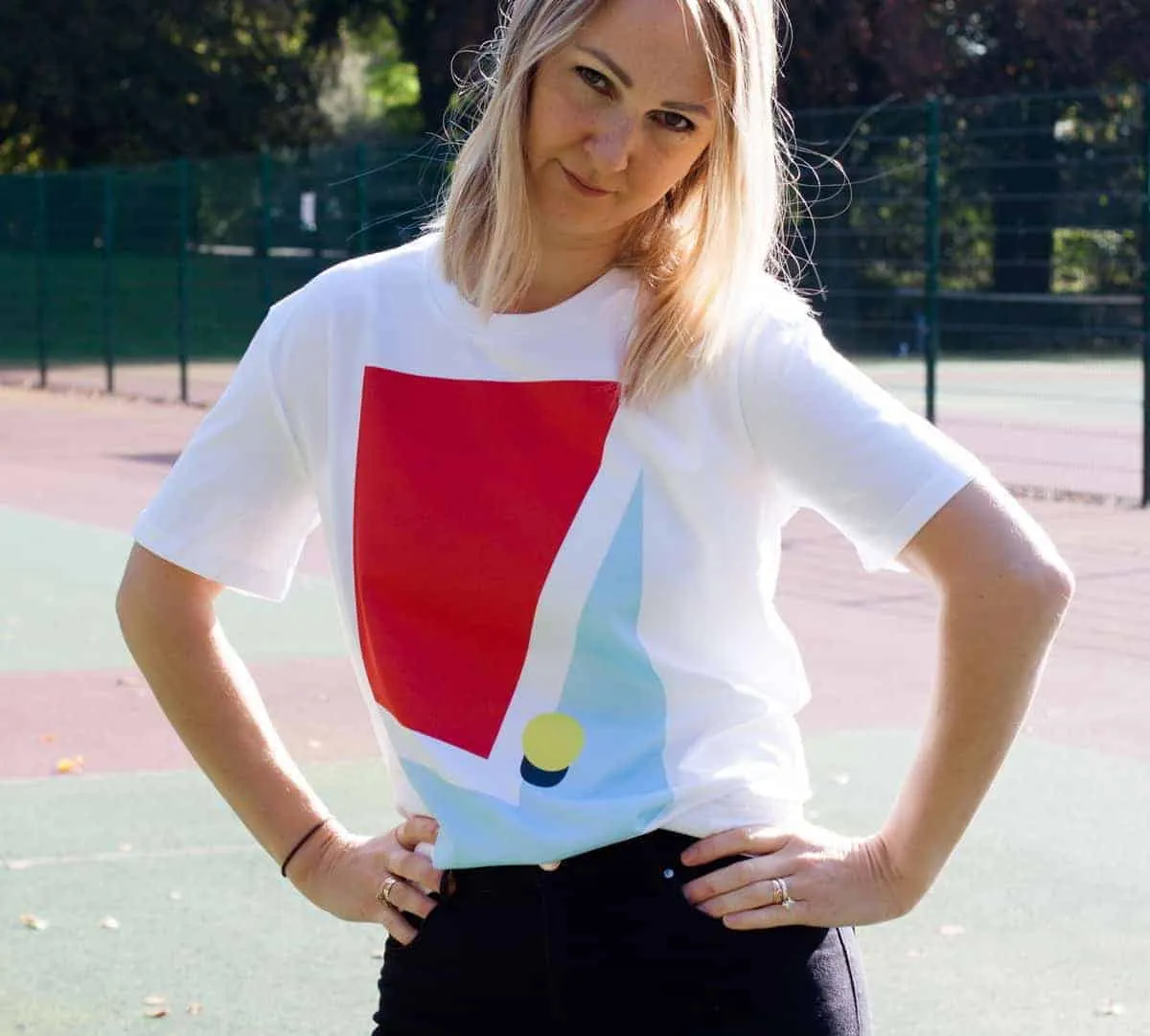 ON THE TOP | Tennis Inspired T-shirts Down The Line Tennis Shot White T-shirt
