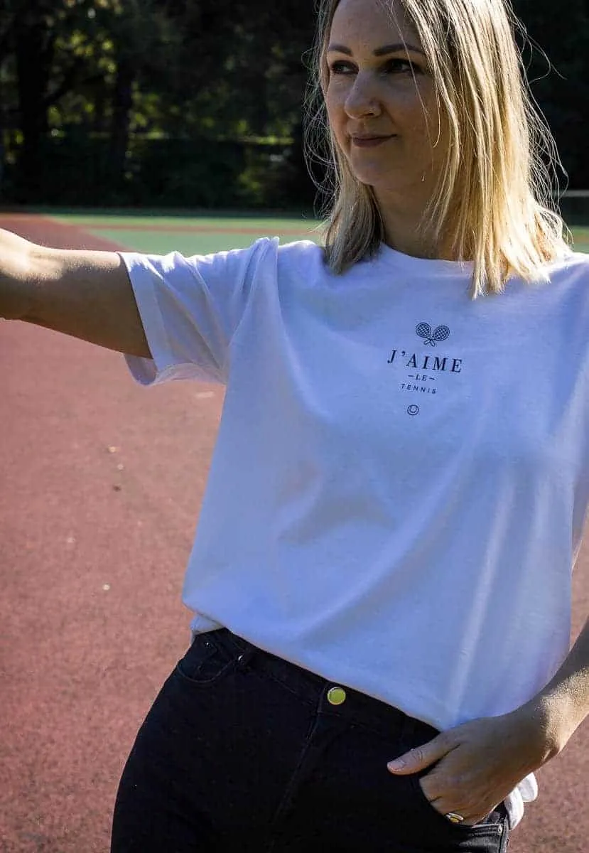 ON THE TOP | Tennis Inspired T-shirts I Love Tennis White T-Shirt