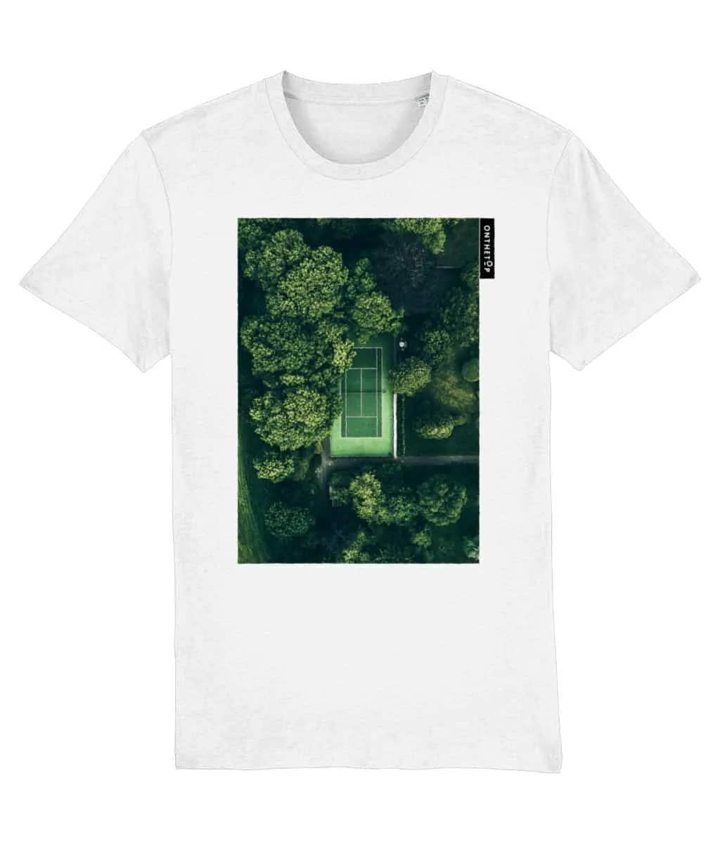 ON THE TOP | Tennis Inspired T-shirts Stunning Tennis Court White T-shirt